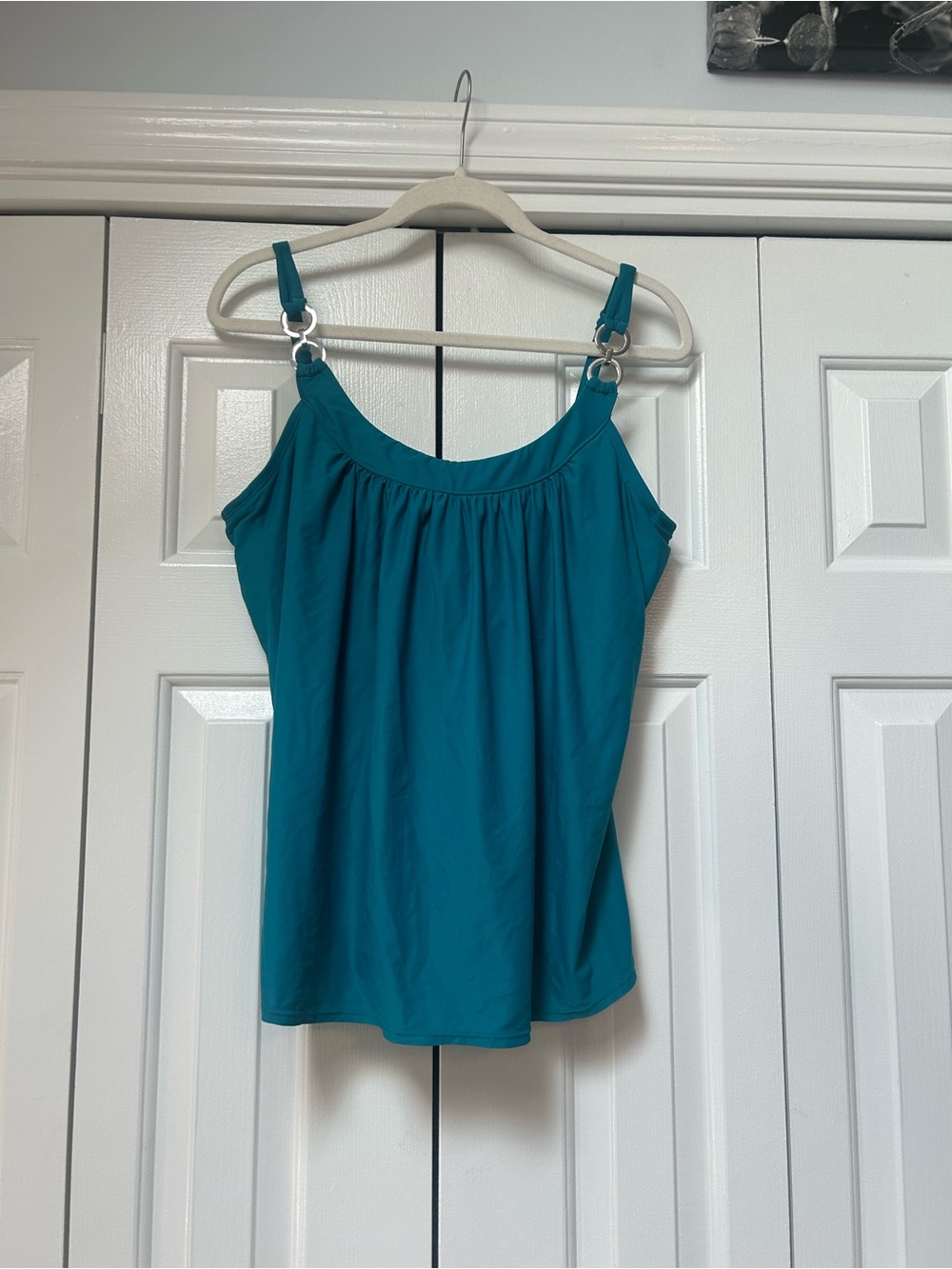 NWOT Coco reef bra sized Womens Teal Ring-Strap tankini bathing top